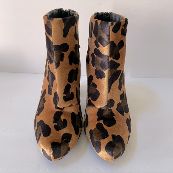 ASOS Elijah Leopard Print Velvet Ankle Boots Size 5 - Picture 5 of 10